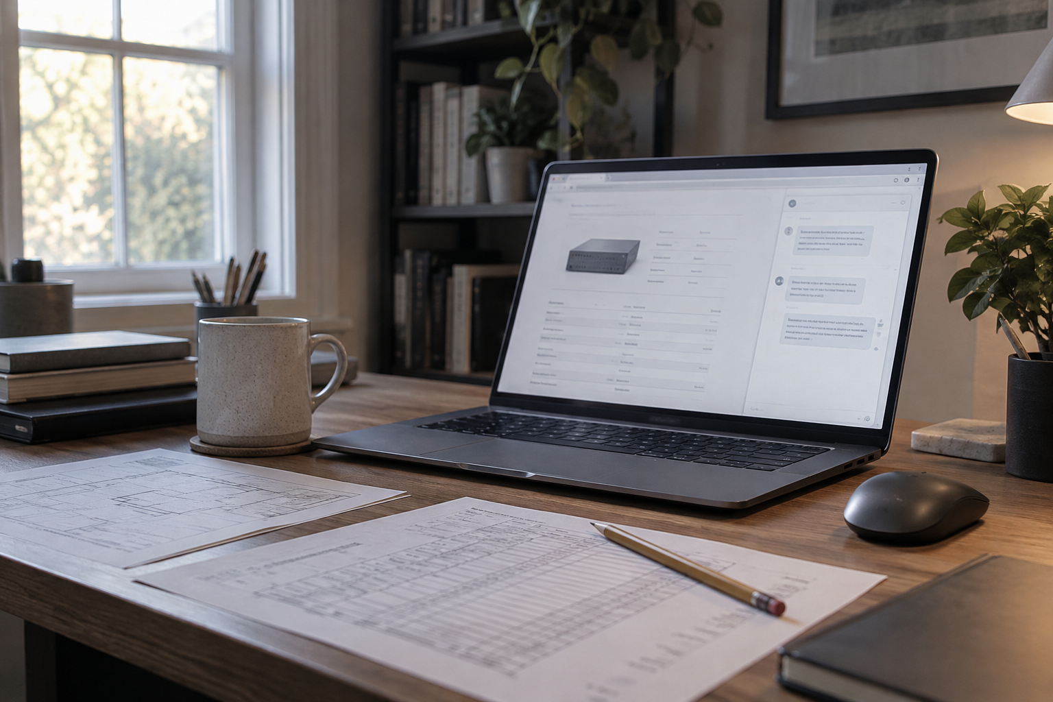 Generic browser workstation representing ChatGPT Atlas research for a residential technology project