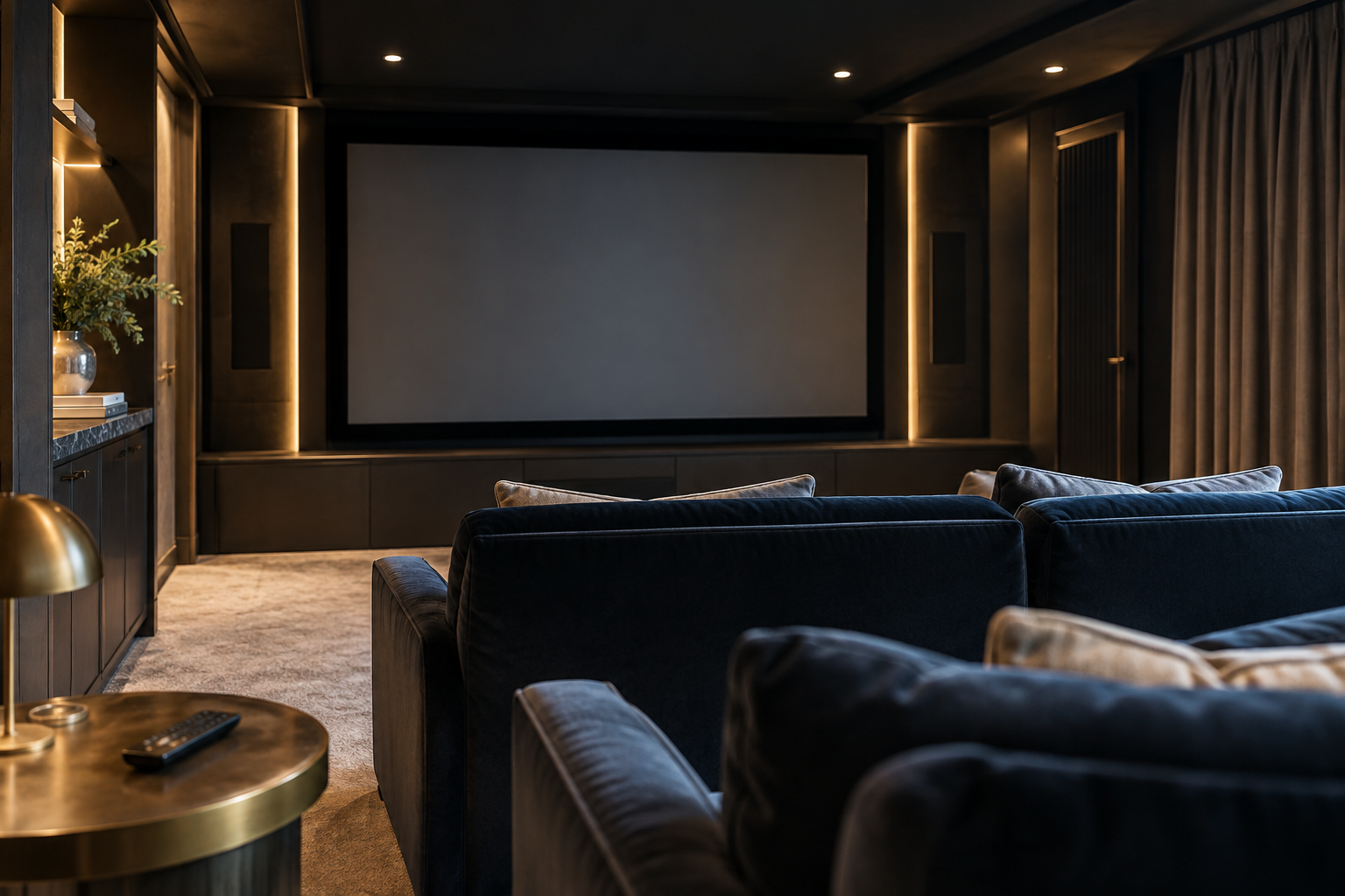 Private home cinema illustrating Android TV integration and room-specific entertainment planning