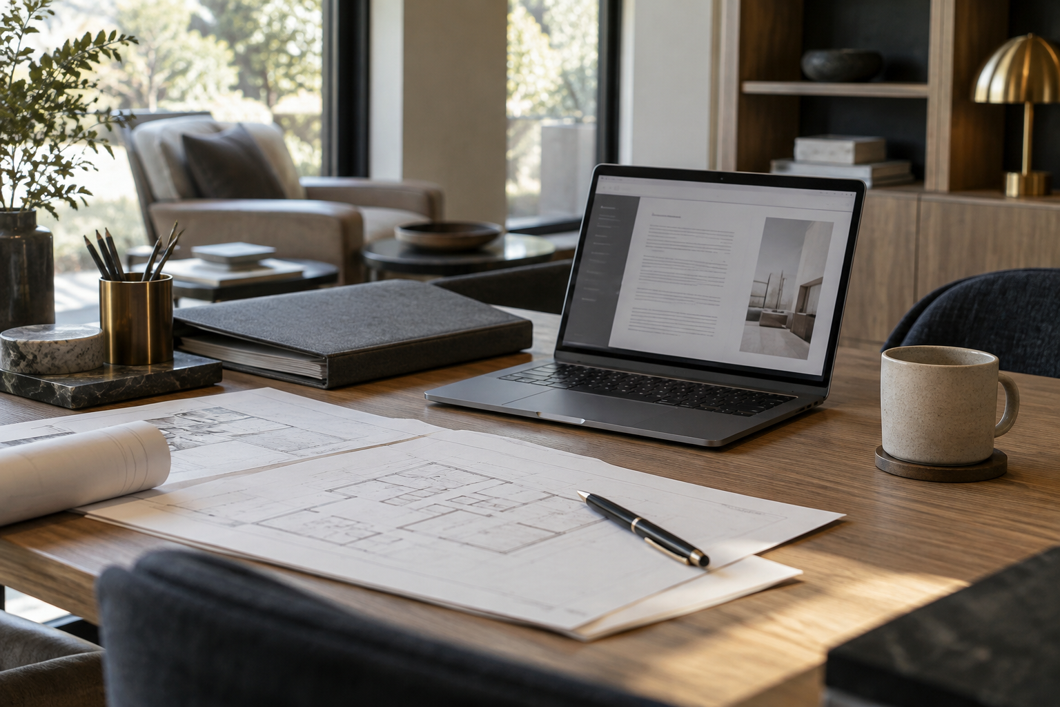 Residential technology workspace illustrating Anthropic IPO supplier checks and project documentation.