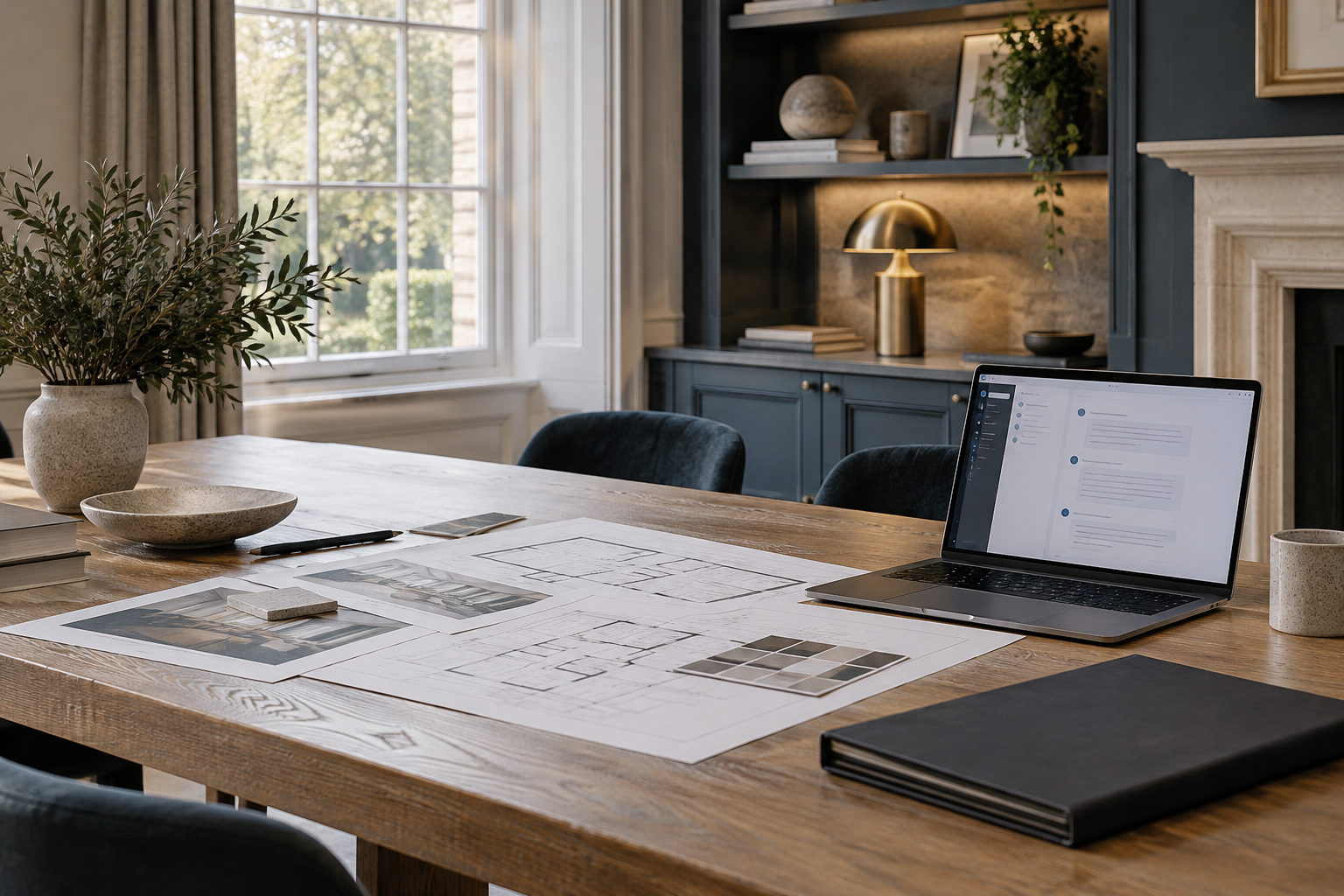 Residential technology planning workspace illustrating the supporting role of ChatGPT custom GPTs.