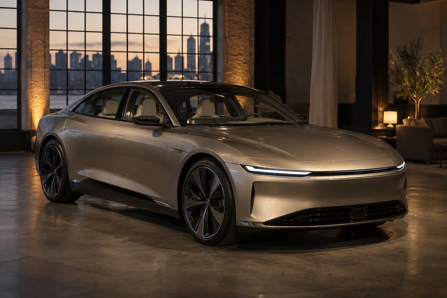 Jaguar Type 01 electric grand tourer with a low roof and aluminium bodywork