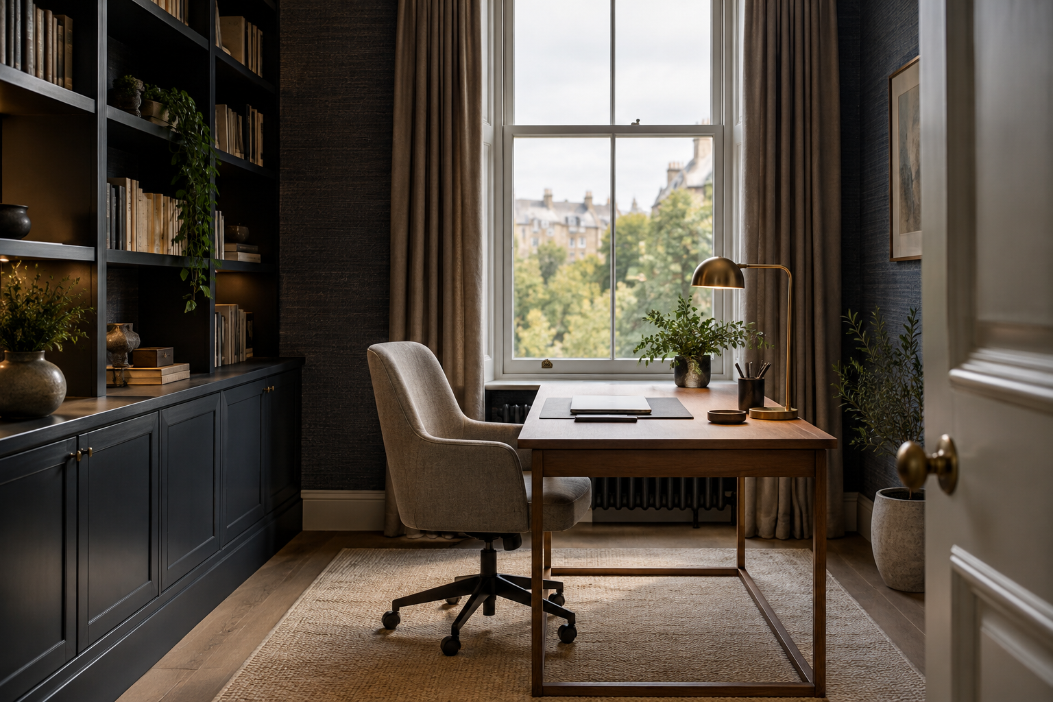 Private home office illustrating residential design considerations around Google remote working.